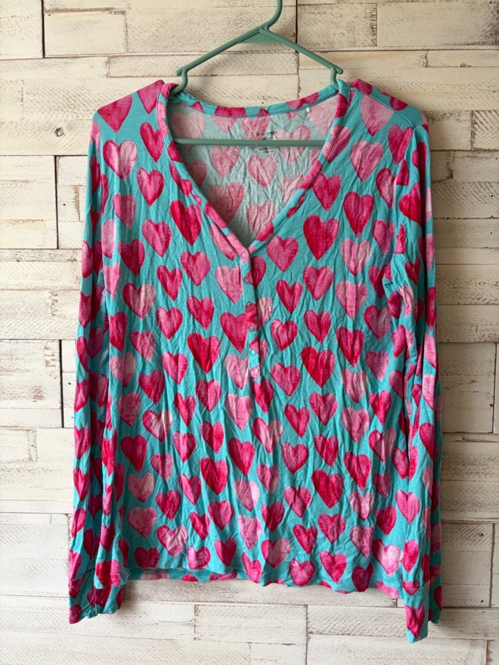 Posh Peanut womens medium queen of hearts pajama shirt bamboo OG